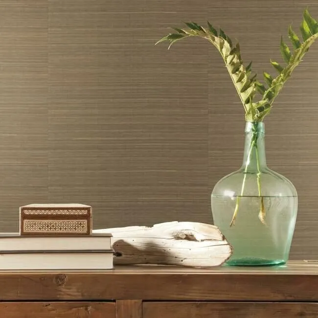 Abaca Weave Wallpaper in Taupe from the Elegant Earth Collection