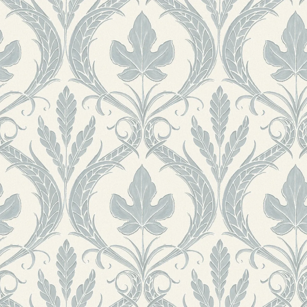 Adirondack Damask Wallpaper in Smoky Blue/Beige from Damask Resource Library