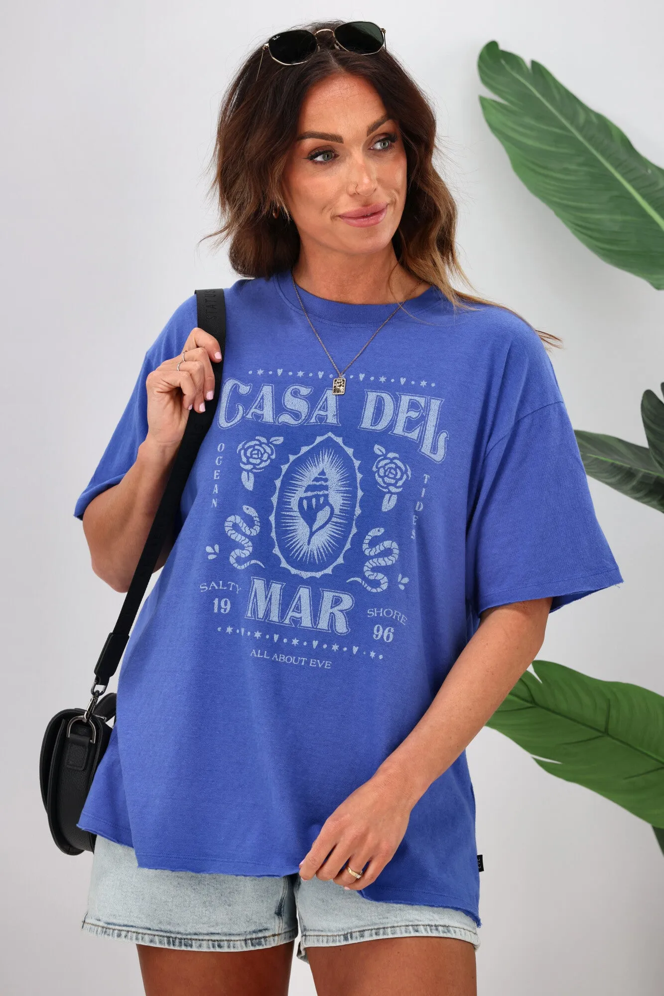 All About Eve Casa Del Mar O/S Tee Blue