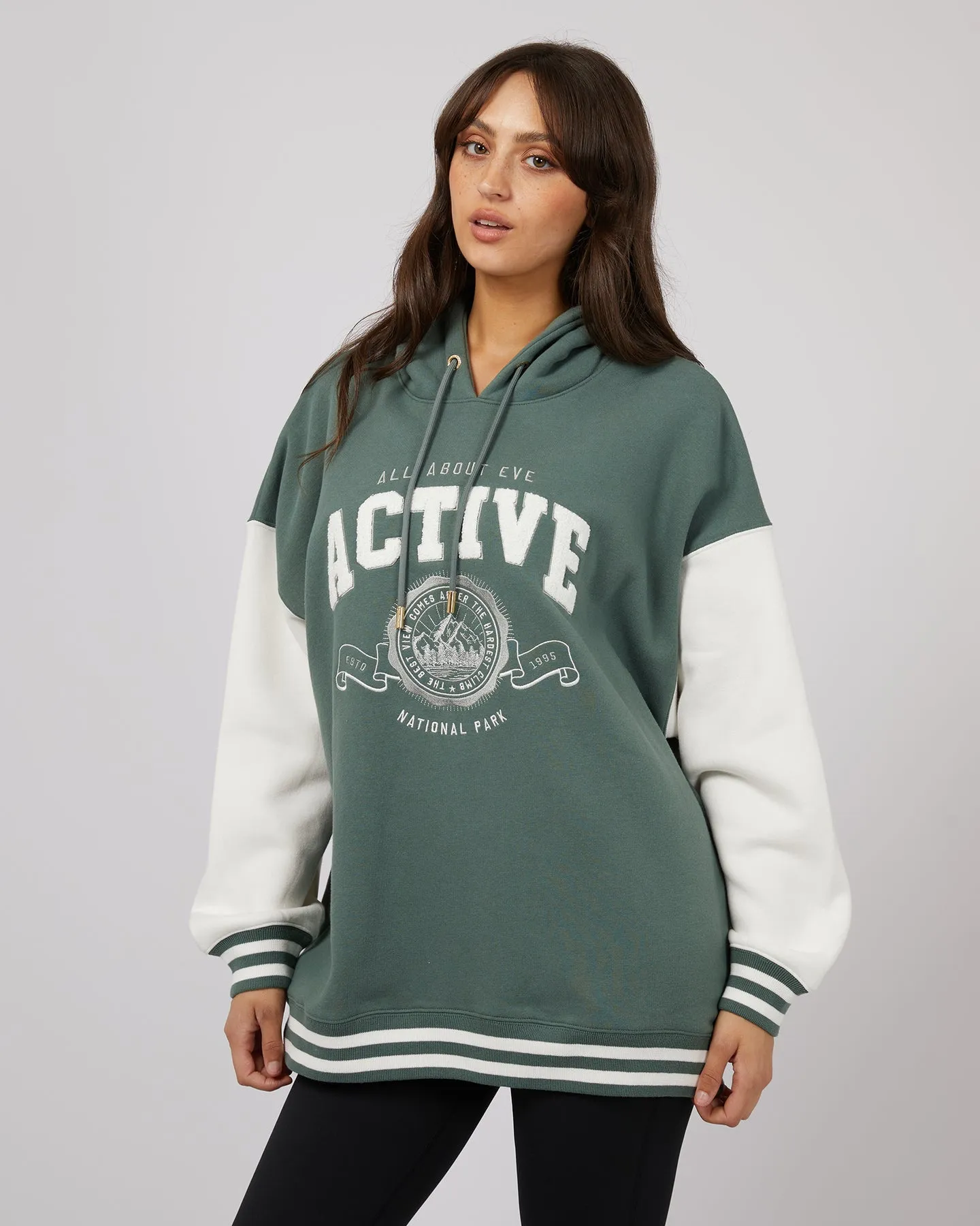 All About Eve National Contrast Hoody Green