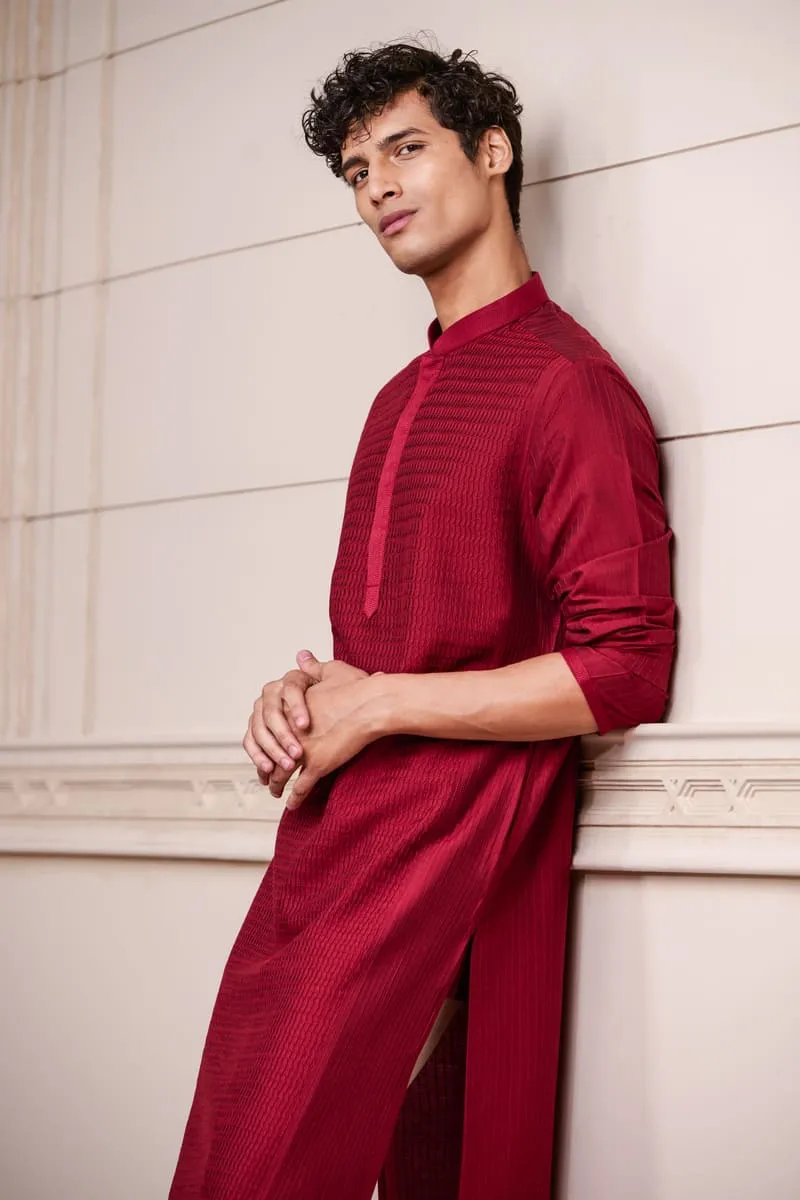 All Over Textured Kurta Set