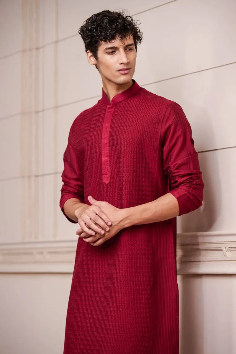 All Over Textured Kurta Set