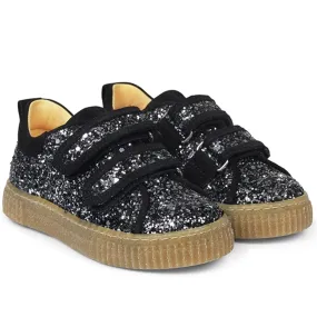 Angulus Sneakers w Velcro Grey Glitter/Black