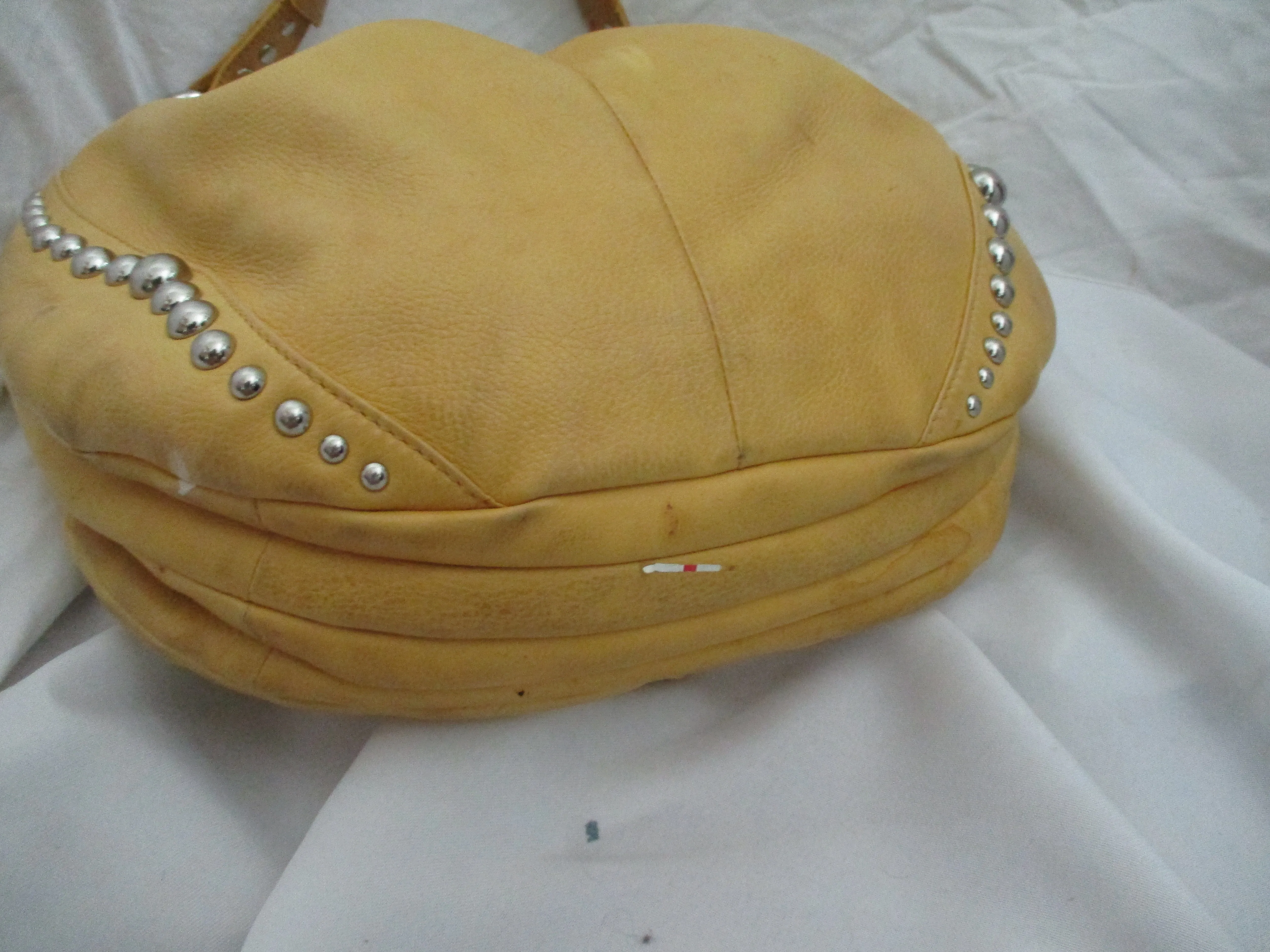 B. MAKOWSKY Leather HOBO satchel shoulder bag DIJON YELLOW