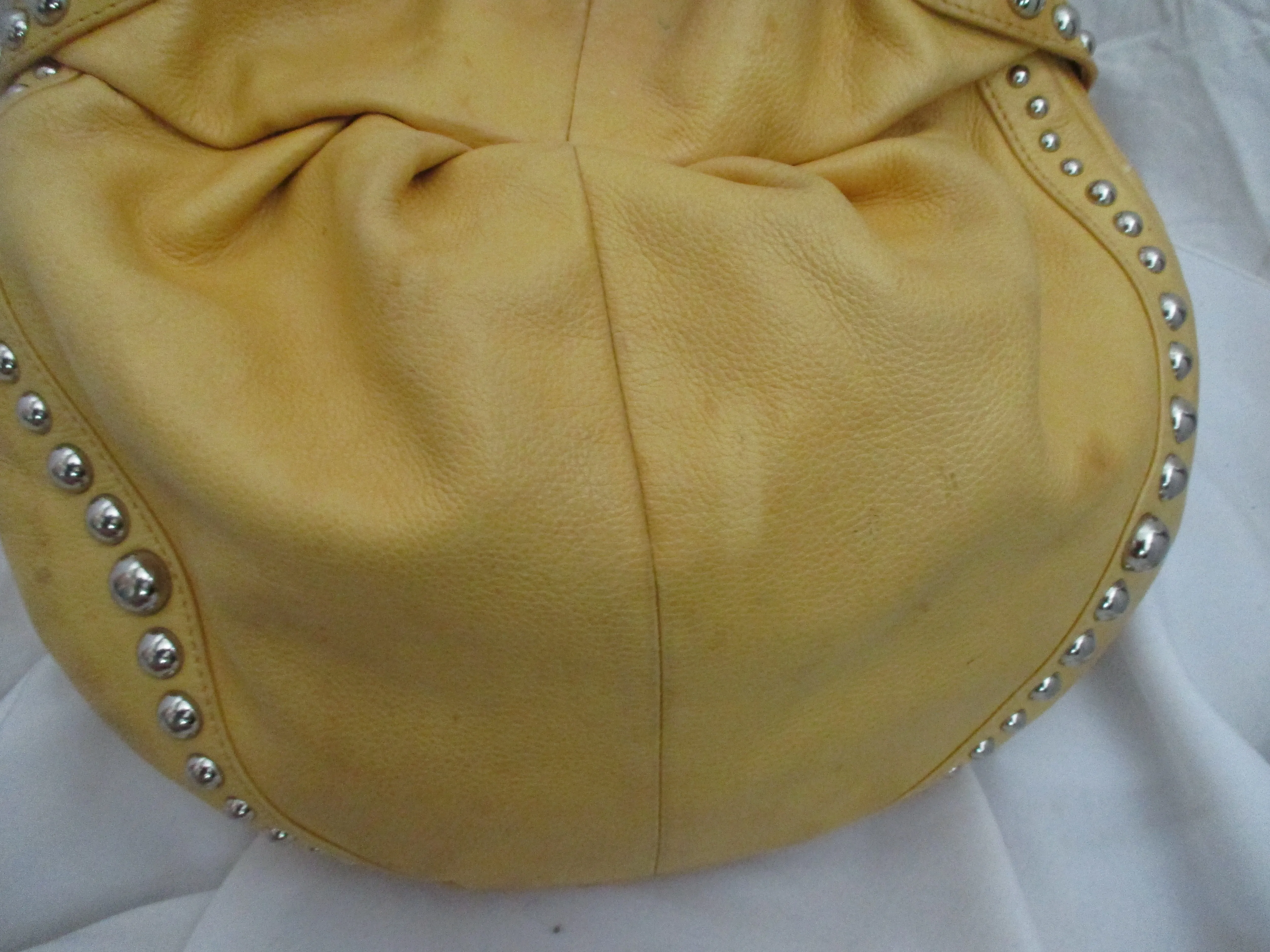 B. MAKOWSKY Leather HOBO satchel shoulder bag DIJON YELLOW