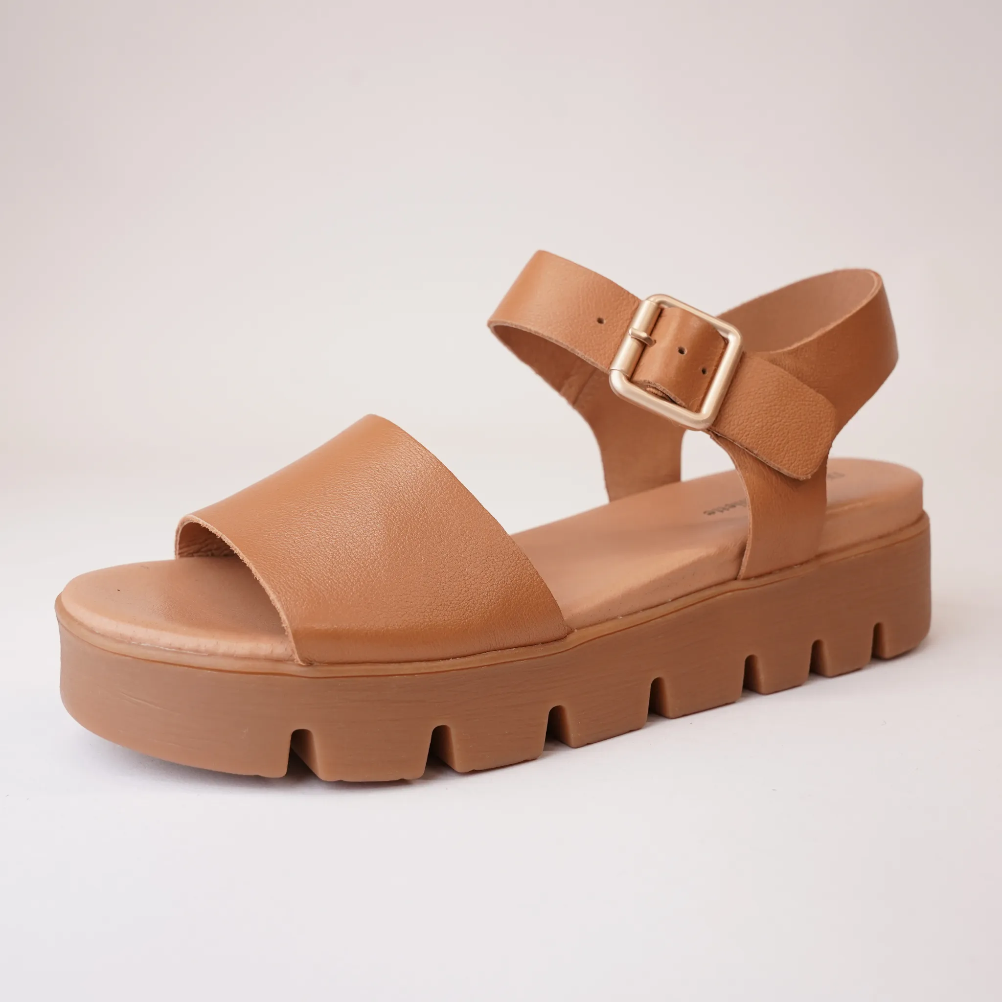 Babels Dark Tan Leather Sandals