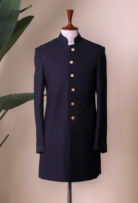 BLACK TROPICAL SHERWANI