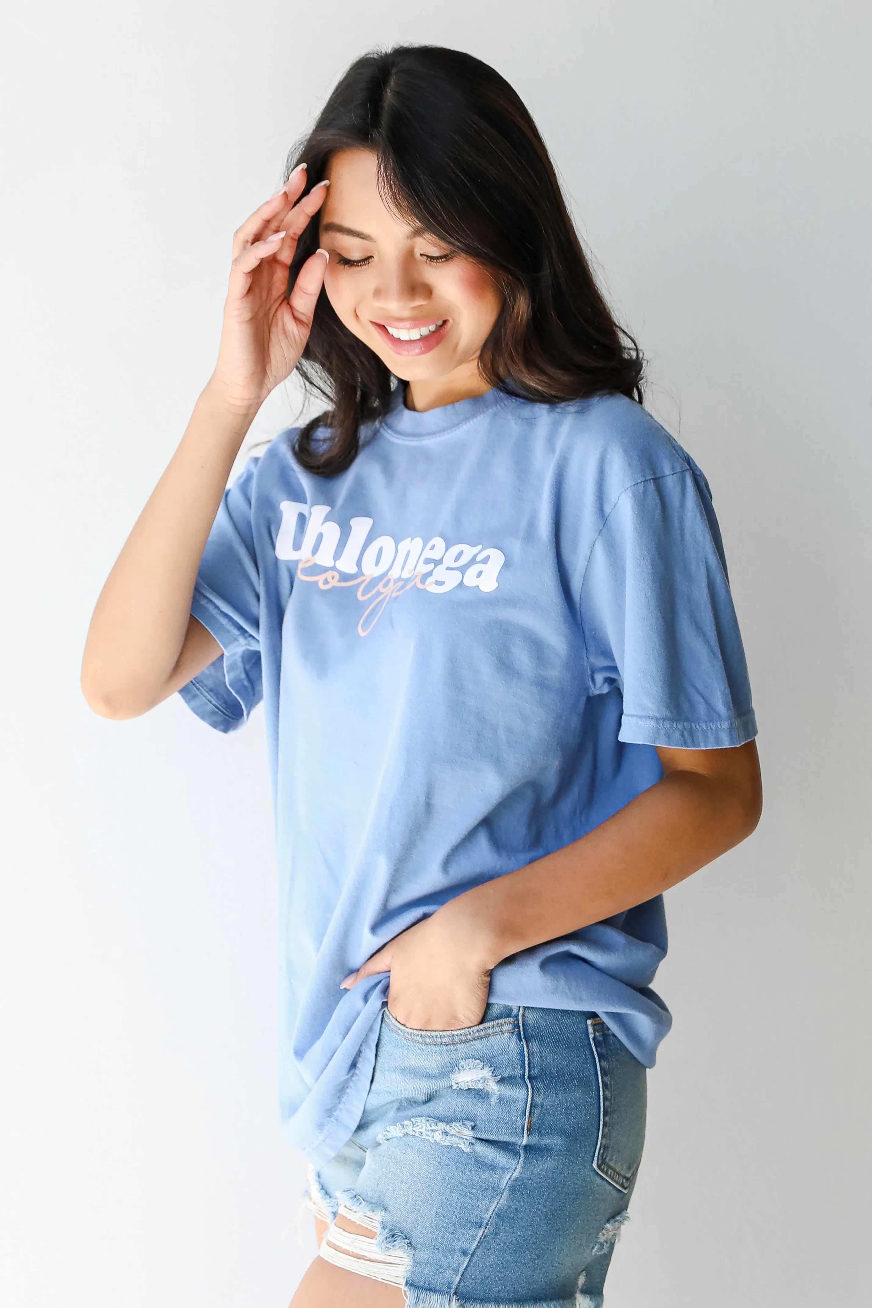 Blue Dahlonega Georgia Script Tee