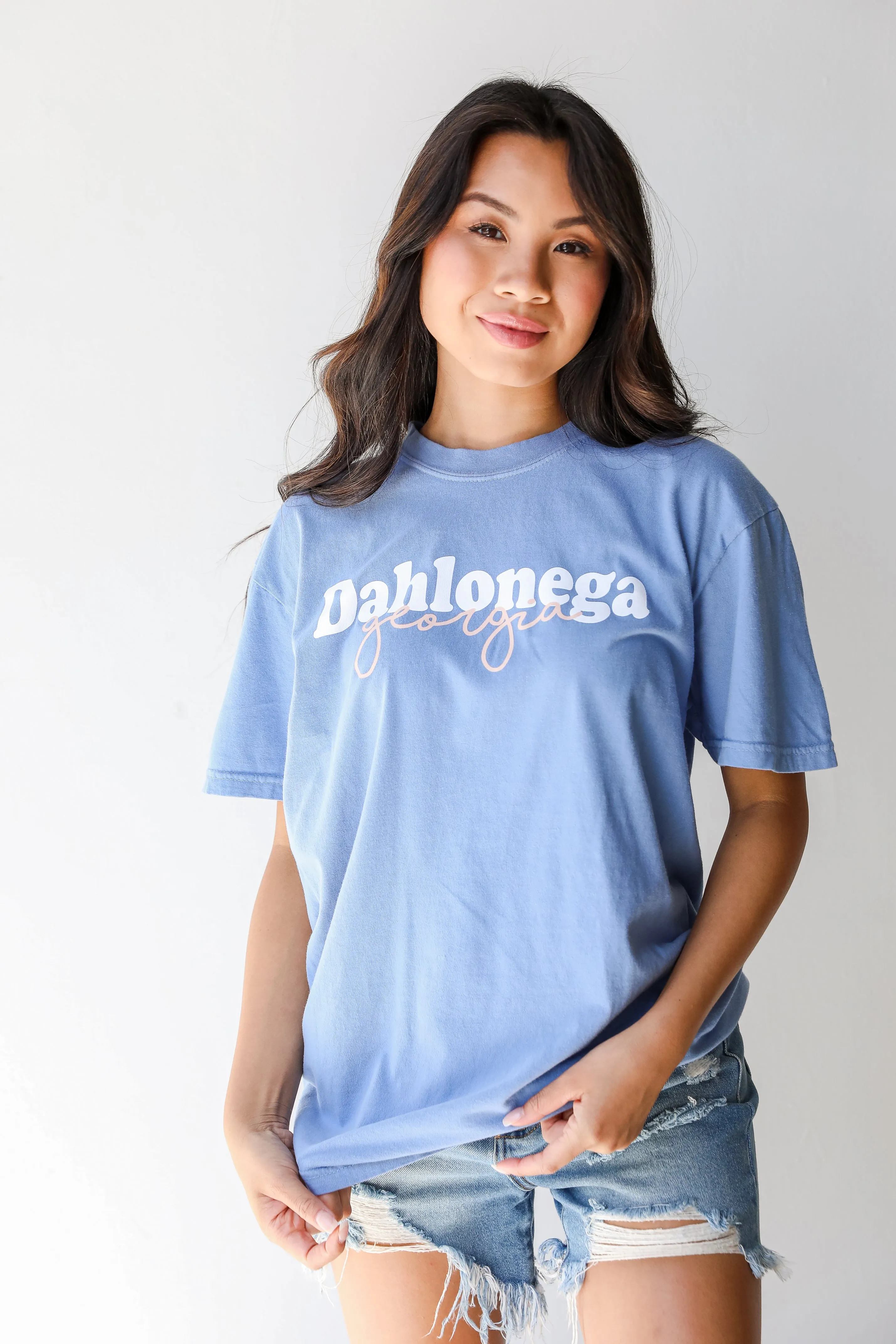 Blue Dahlonega Georgia Script Tee