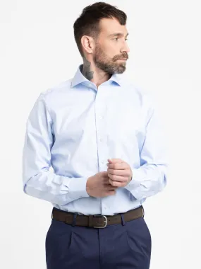 Blue Fitted Body Dress Shirt