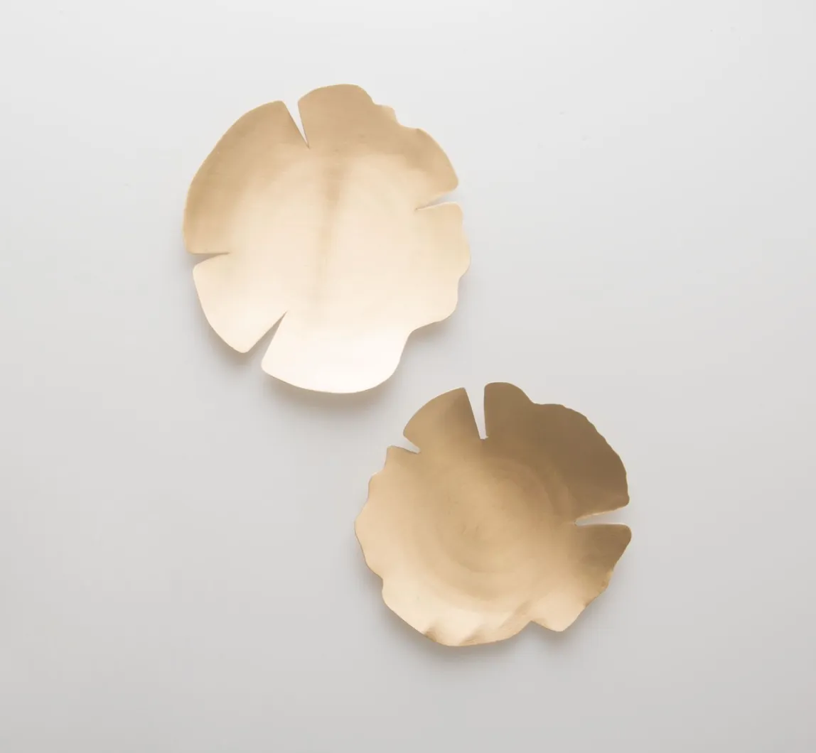 Brass leaf bowls