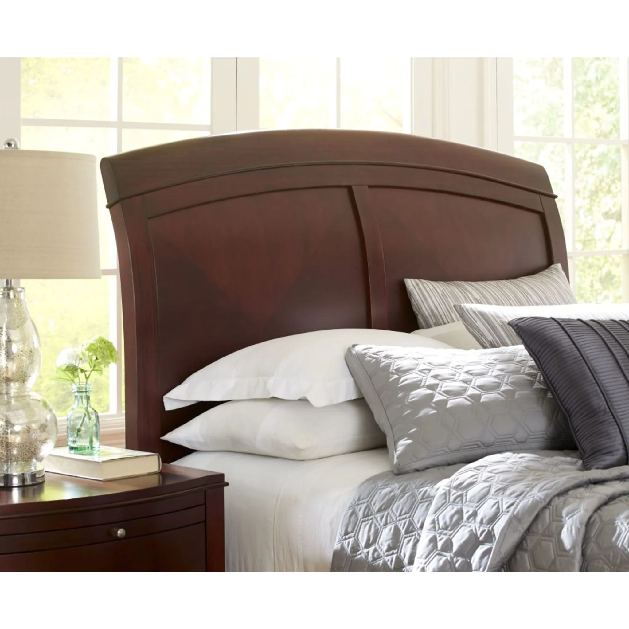 Brighton Wood Sleigh Bed in Cinnamon