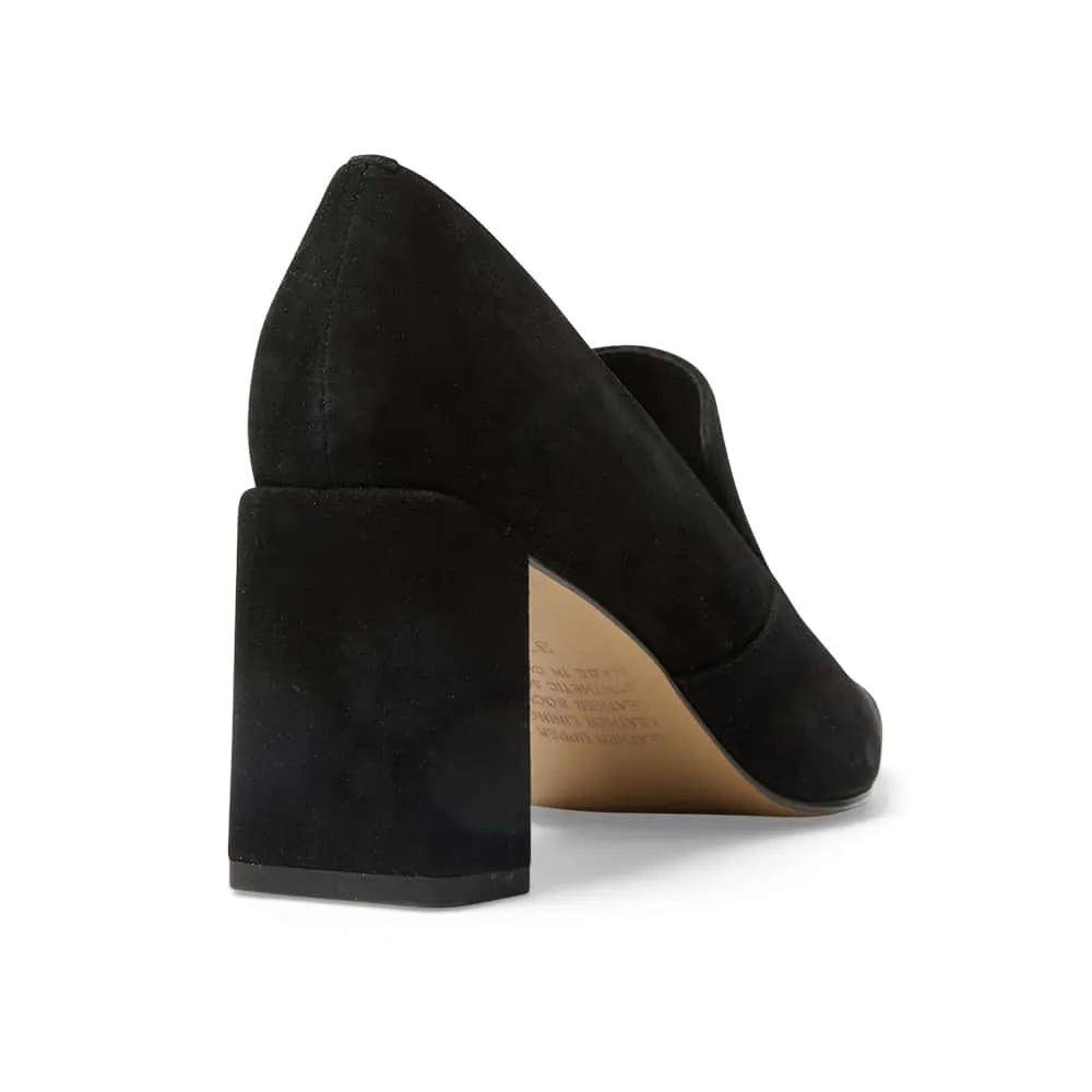 Brigid Heel in Black Suede