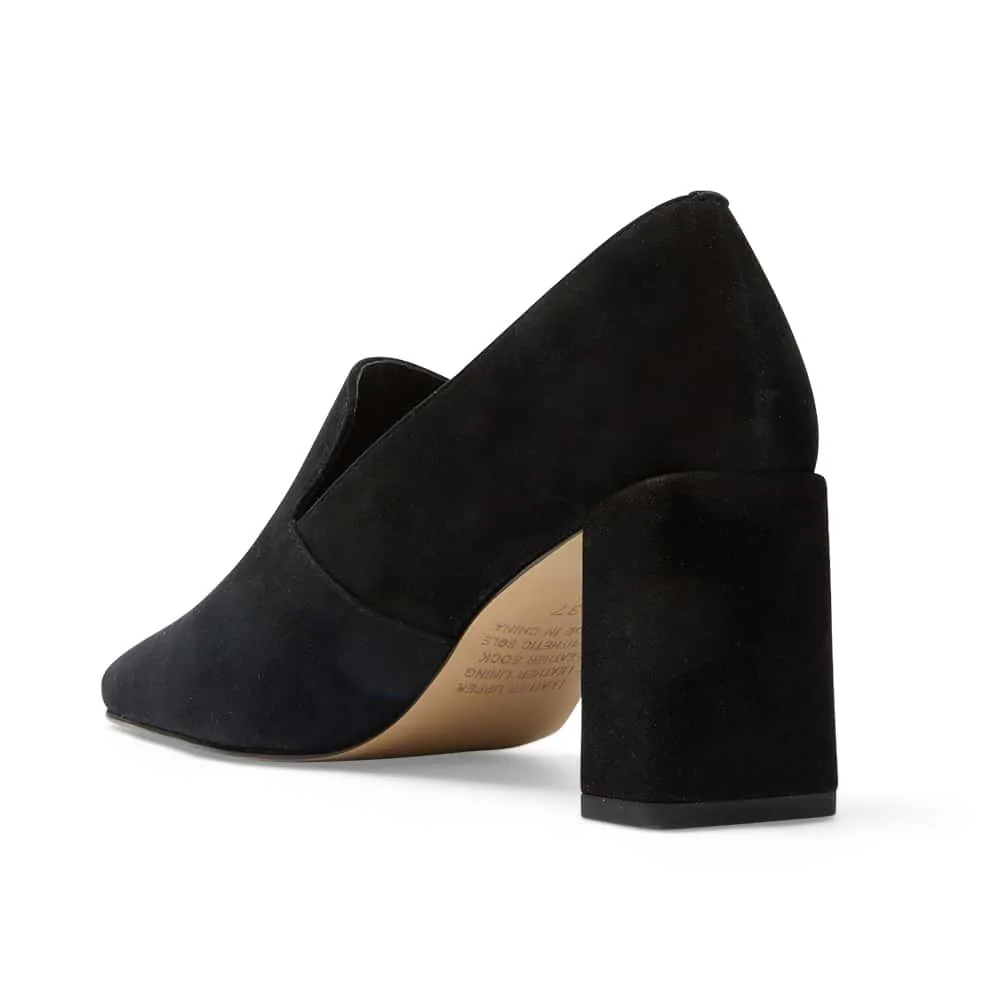 Brigid Heel in Black Suede