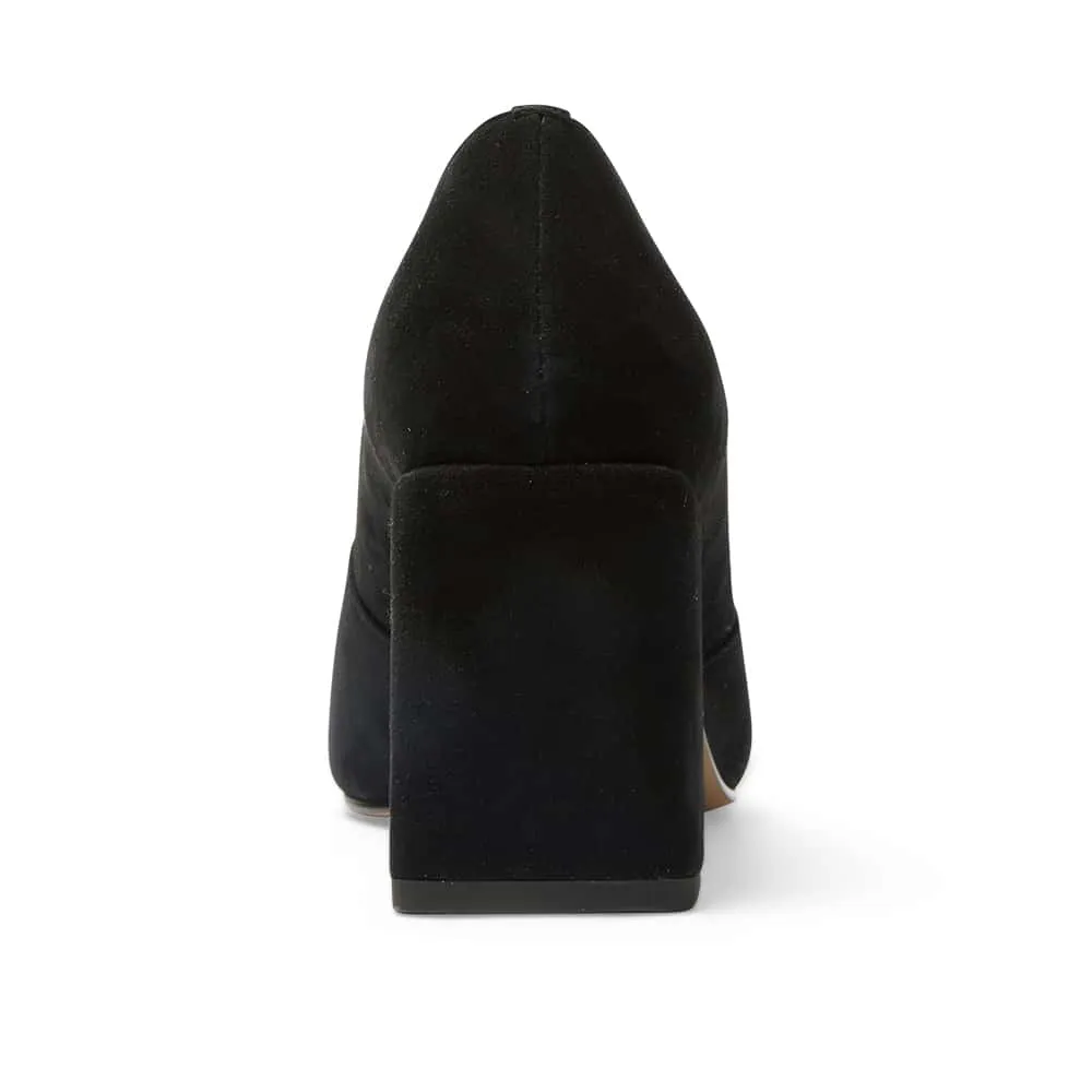 Brigid Heel in Black Suede