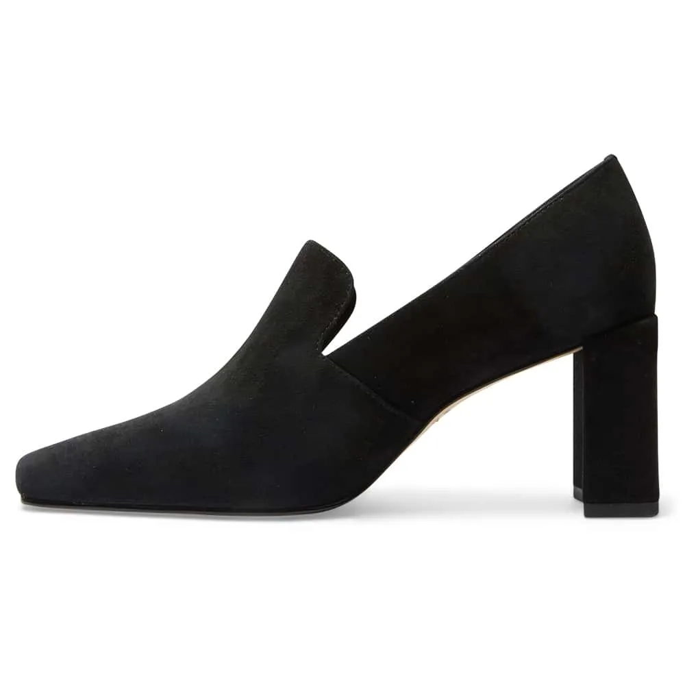 Brigid Heel in Black Suede