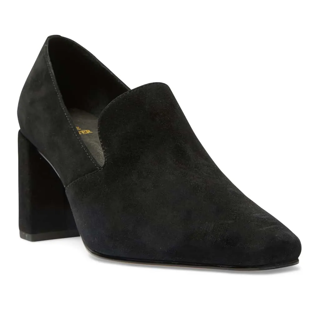 Brigid Heel in Black Suede