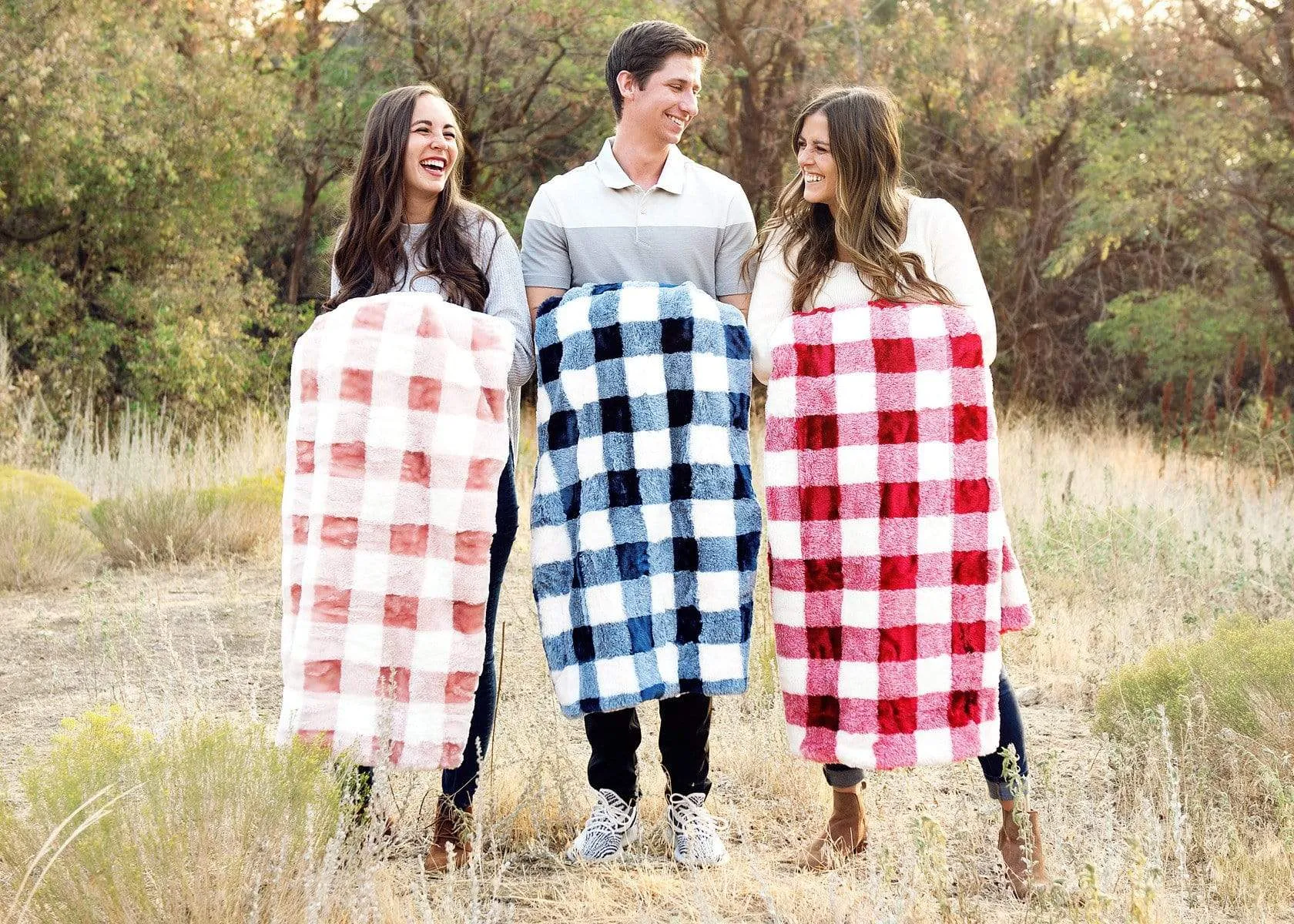 Buffalo Check Blush Blanket