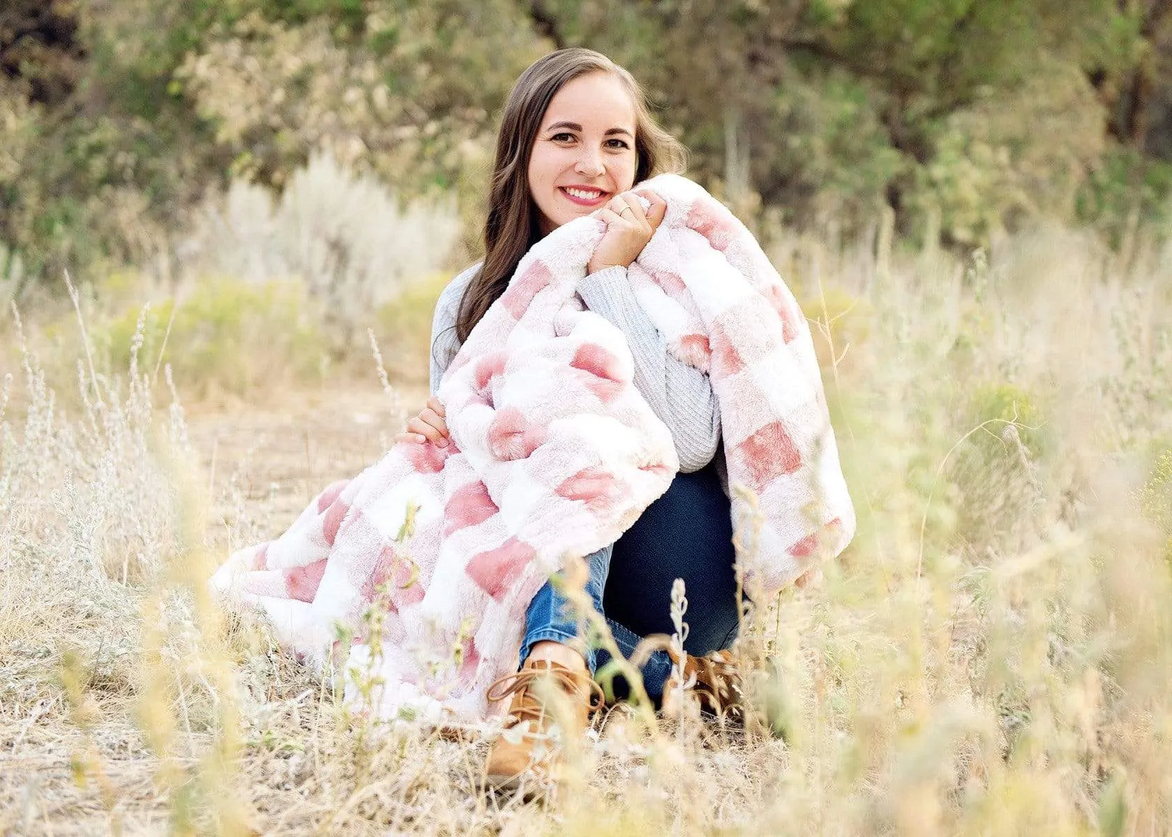 Buffalo Check Blush Blanket