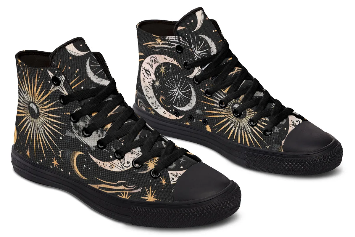 Cosmic Sigils
 High Tops - Classic Premium Canvas Shoes with Comfortable and Durable Soles