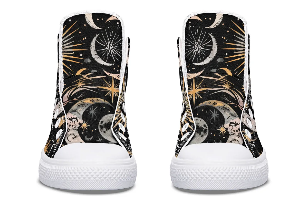 Cosmic Sigils
 High Tops - Classic Premium Canvas Shoes with Comfortable and Durable Soles