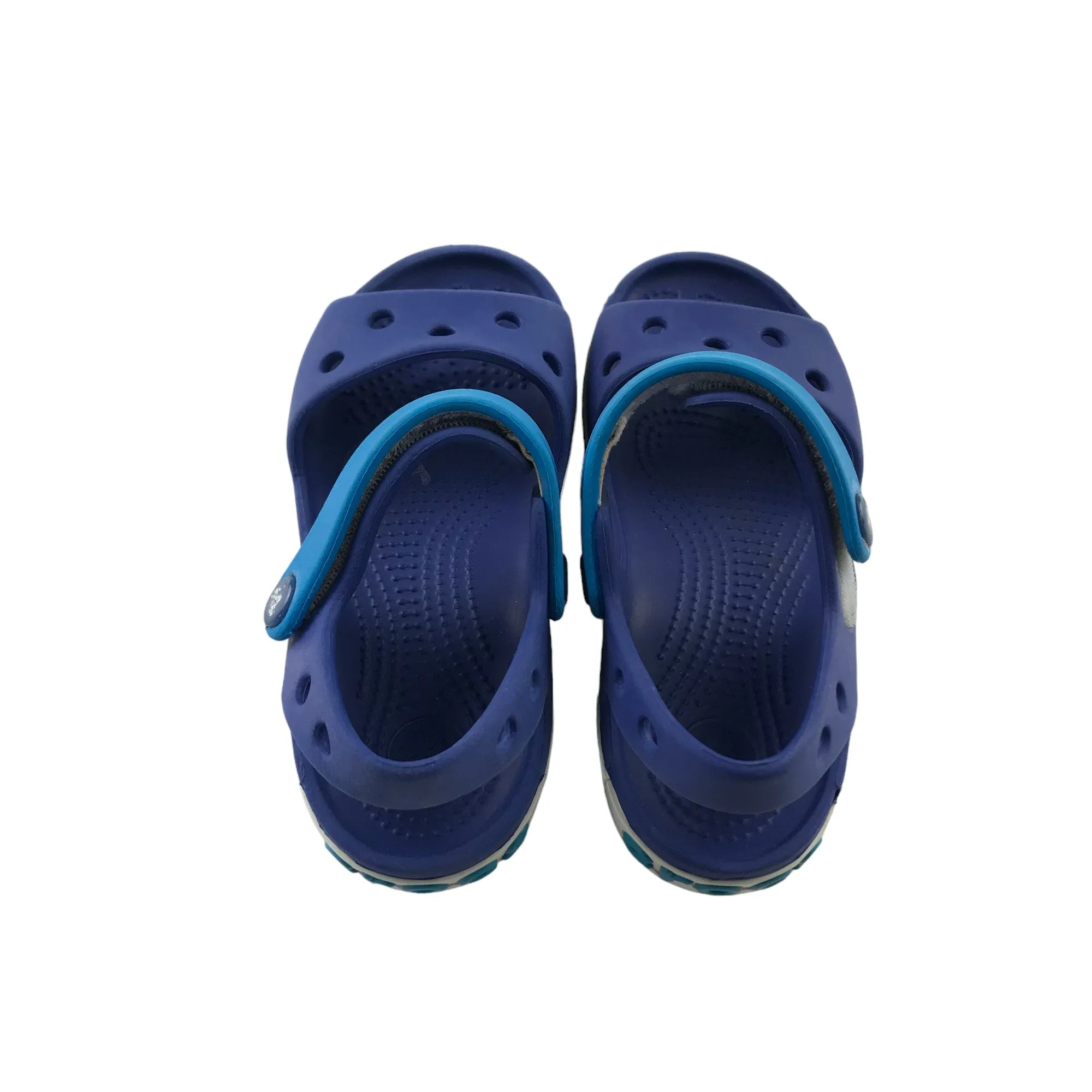 Crocs sandals shoe size 10 junior blue loop and hoop straps