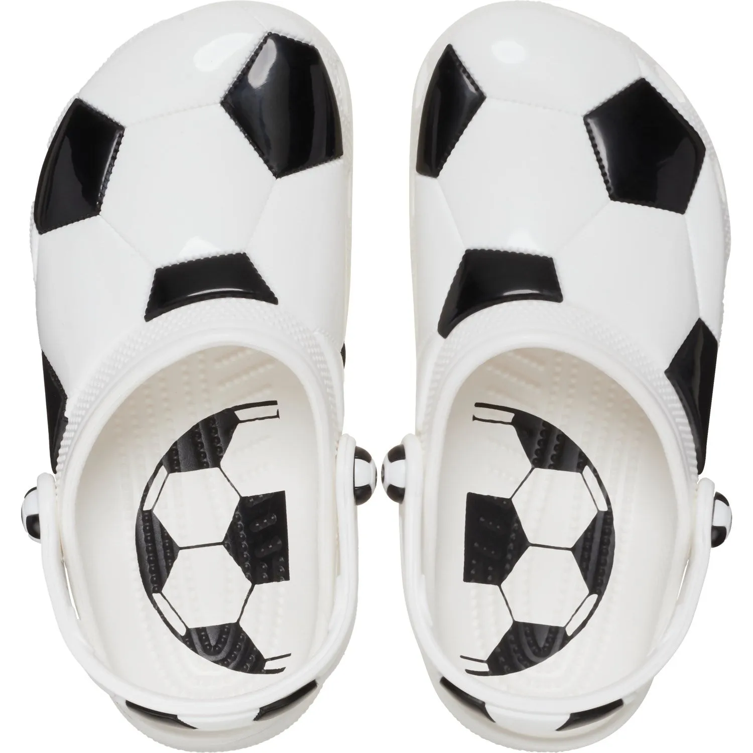 Crocs White/Black Classic Soccer Ball Clog