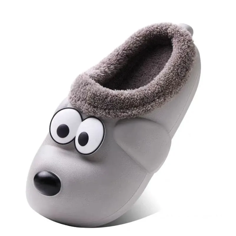 Cute Dog Shoes EVA Winter House Shoes Unisex Fuzzy Slippers