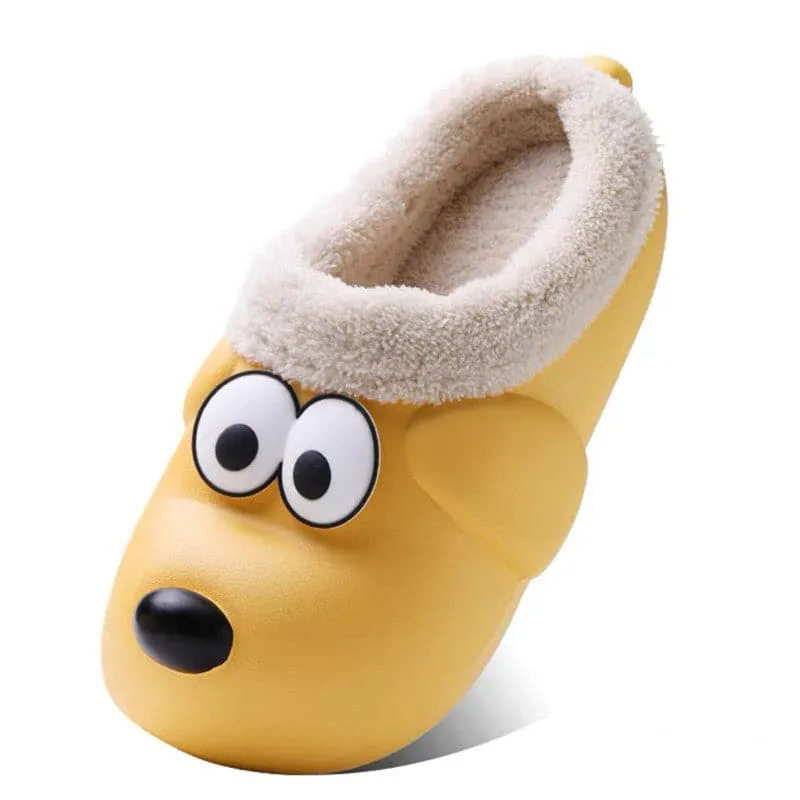 Cute Dog Shoes EVA Winter House Shoes Unisex Fuzzy Slippers