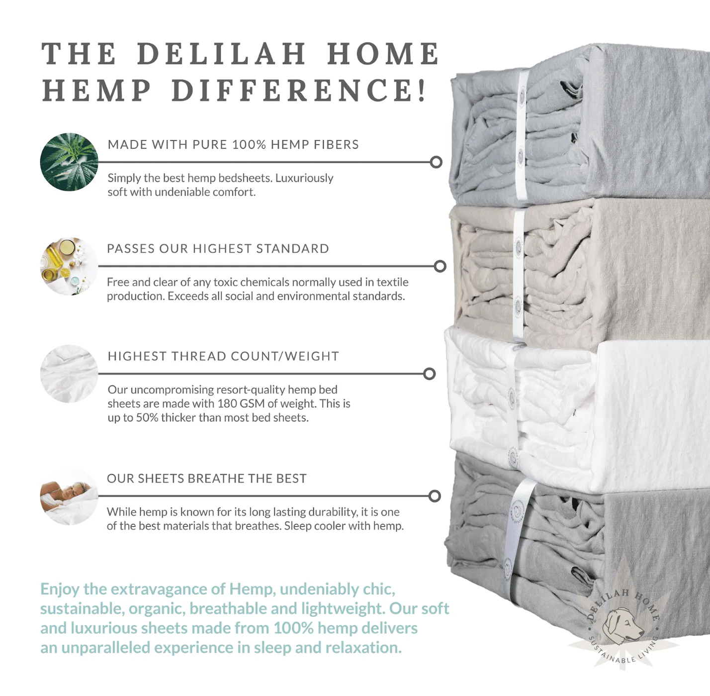 Delilah Home Hemp Sheet Set