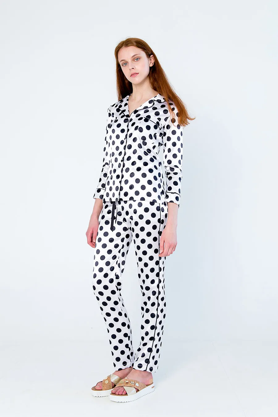 Dotted pajama - White