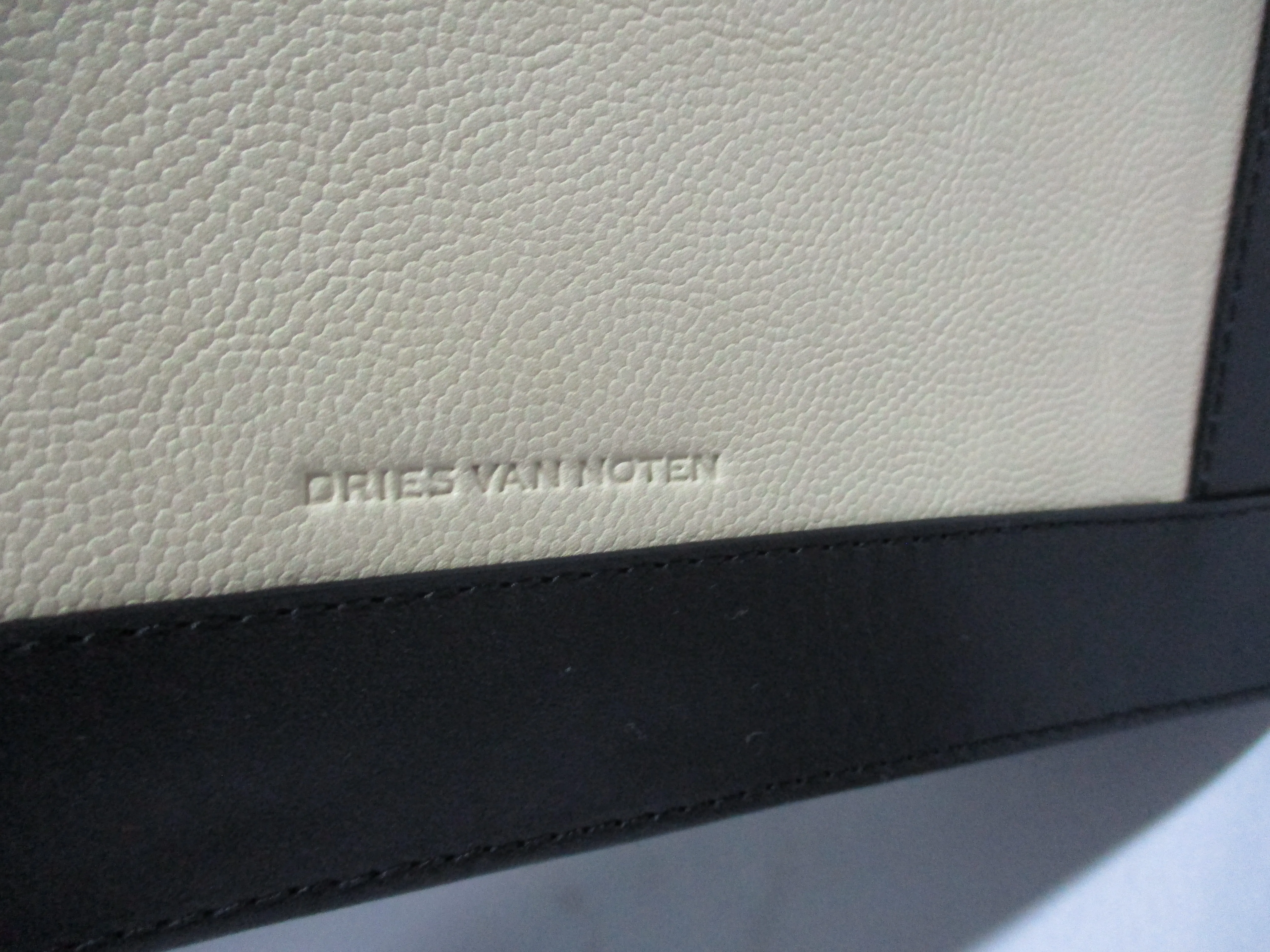 DRIES VAN NOTEN Bag Leather Box Crossbody Purse Convertible Clutch BLACK CREME