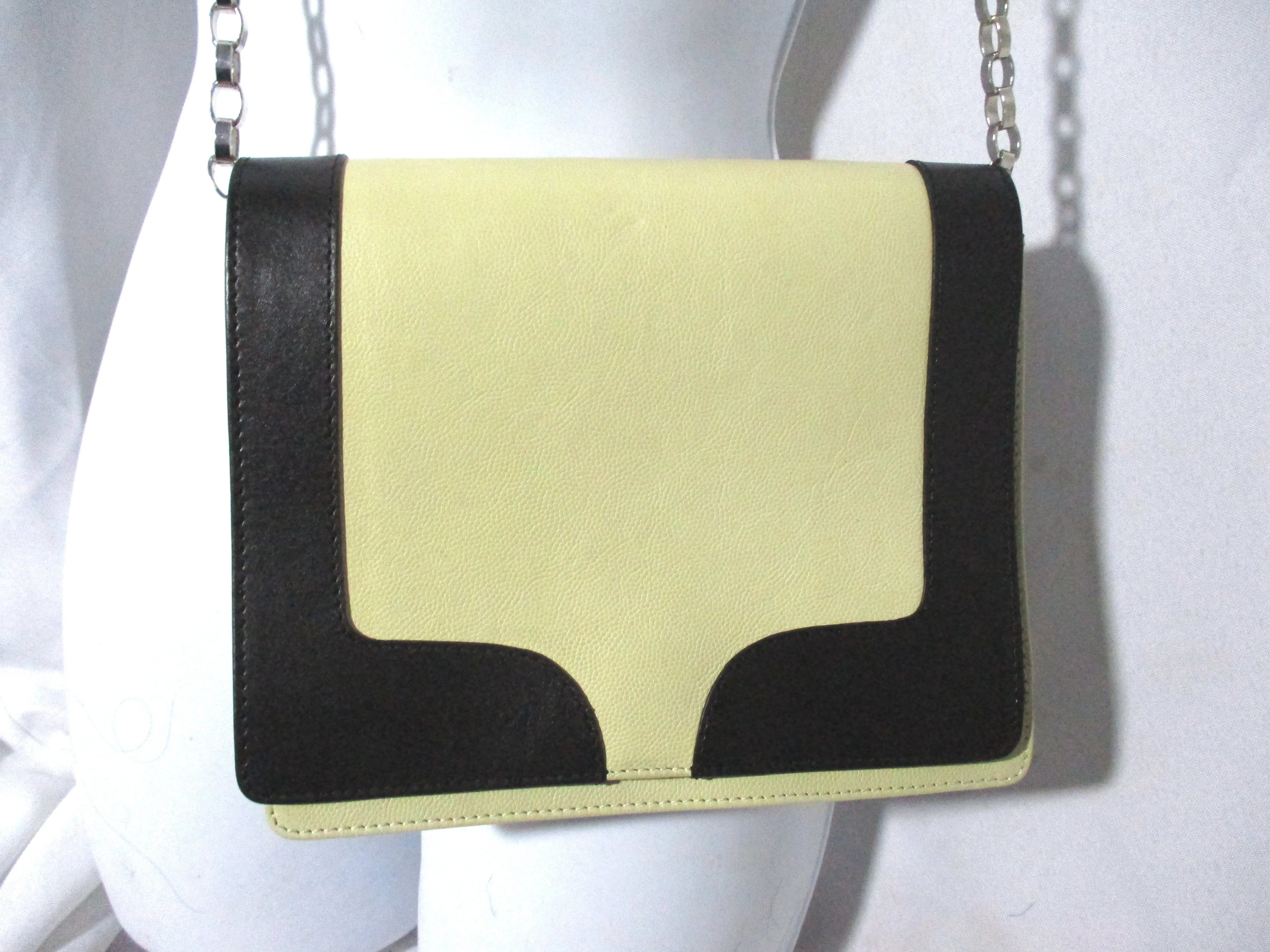 DRIES VAN NOTEN Bag Leather Box Crossbody Purse Convertible Clutch BLACK CREME