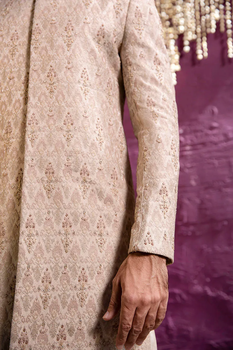 EMBROIDERED BEIGE SHERWANI