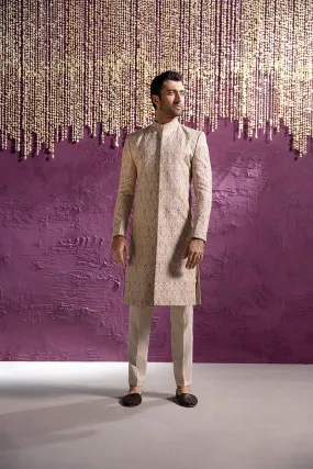 EMBROIDERED BEIGE SHERWANI