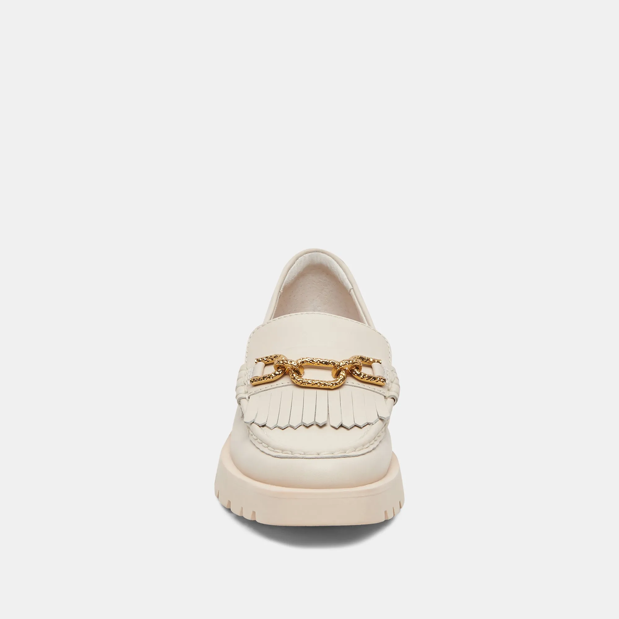 ERNA WIDE FLATS IVORY LEATHER