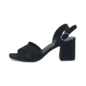 Graceland Mid-Heel Sandals Leather Black Colour For Women