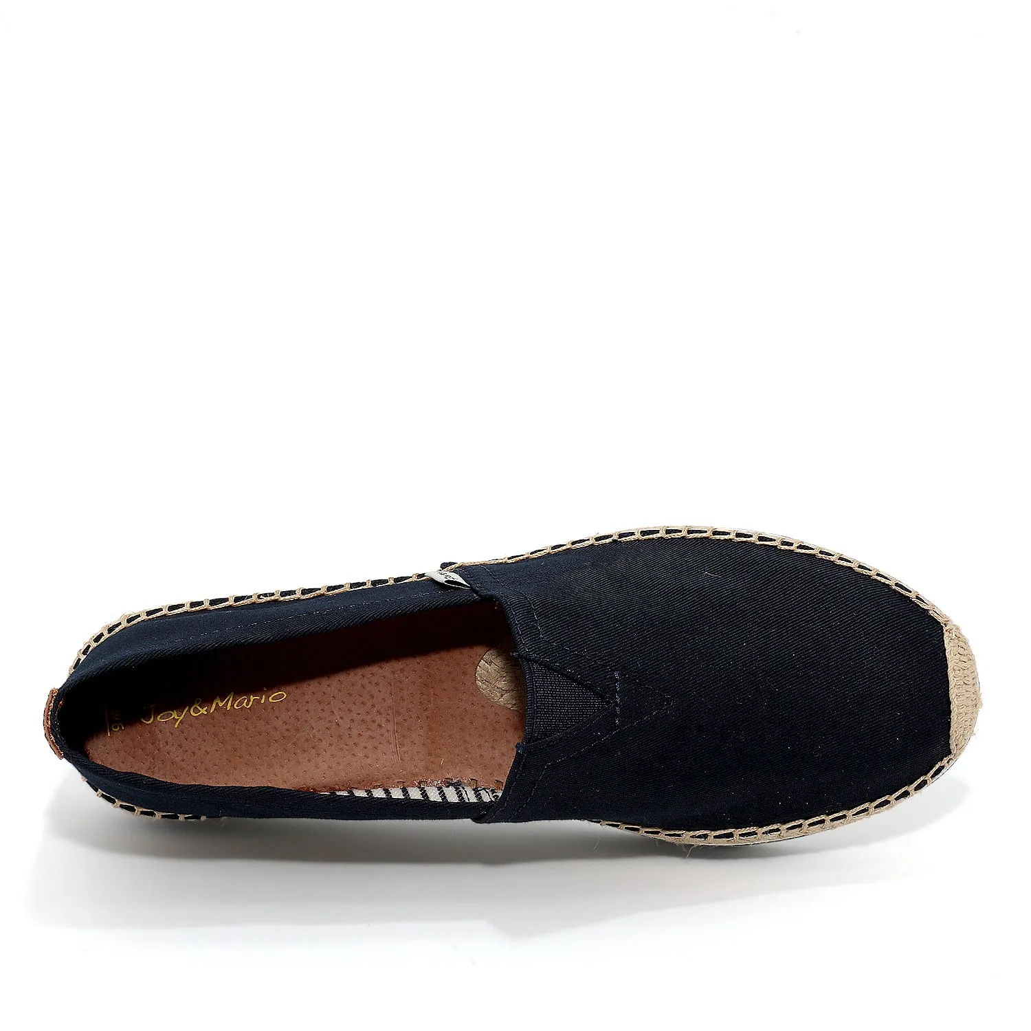 Handmade Women’s Slip-On Espadrille Fabric Loafers Platform in Navy-A51396W