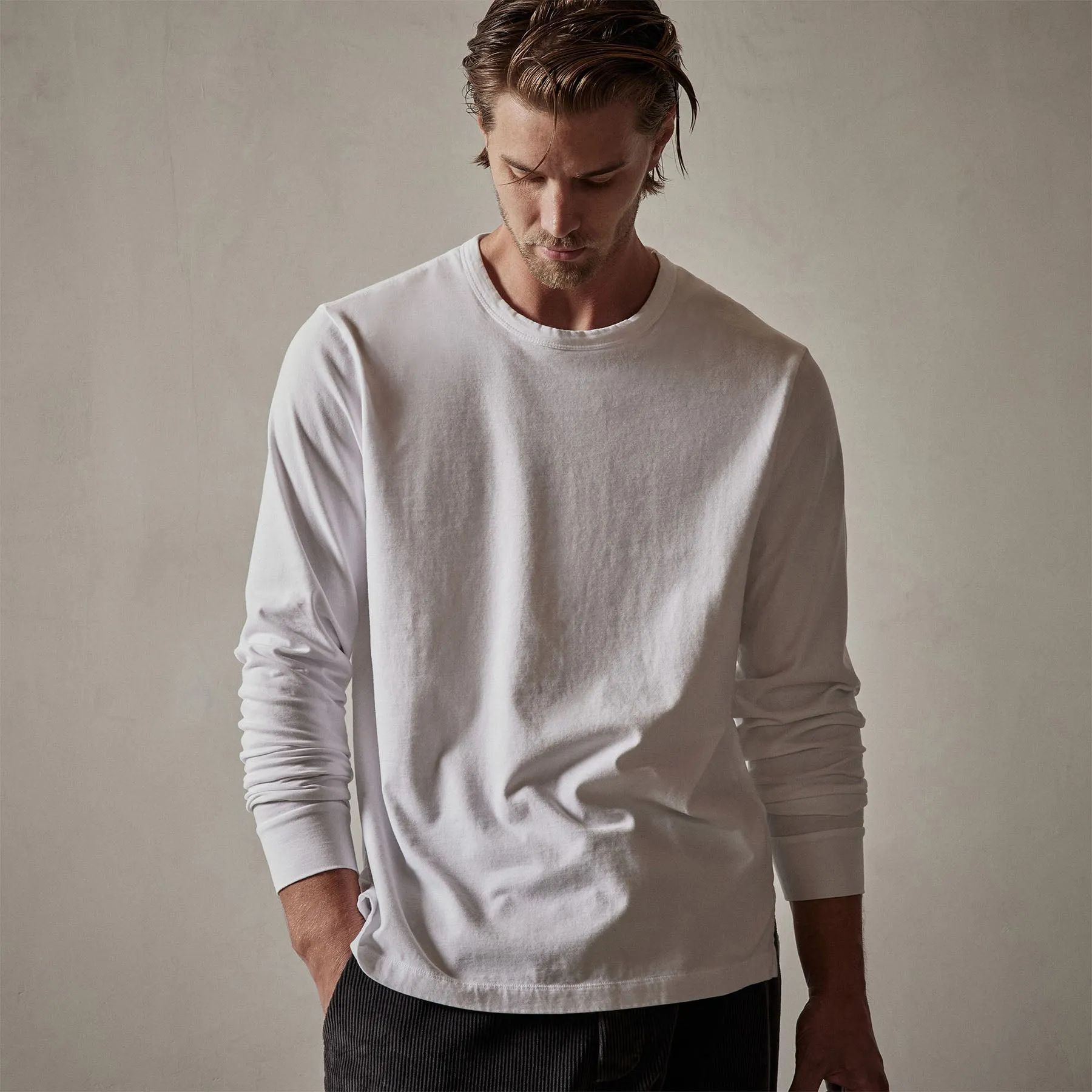 Heavy Luxe Jersey Long Sleeve - White