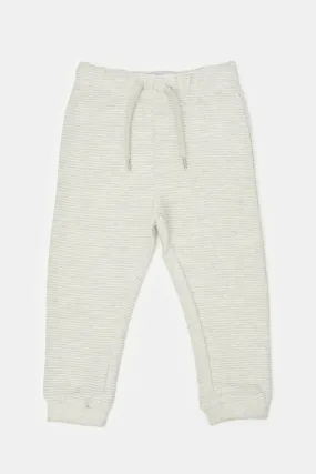 Infant Boys Ecru Ribbed Active Pants