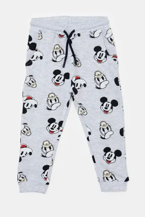 Infant Boys Grey Mickey And Donald Jogger Pants