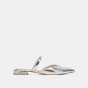 KANIKA WIDE FLATS SILVER DISTRESSED LEATHER