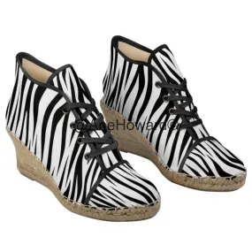 Ladies Wedge Espadrilles Zebra