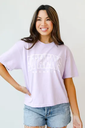 Lavender Athens Georgia Cropped Tee