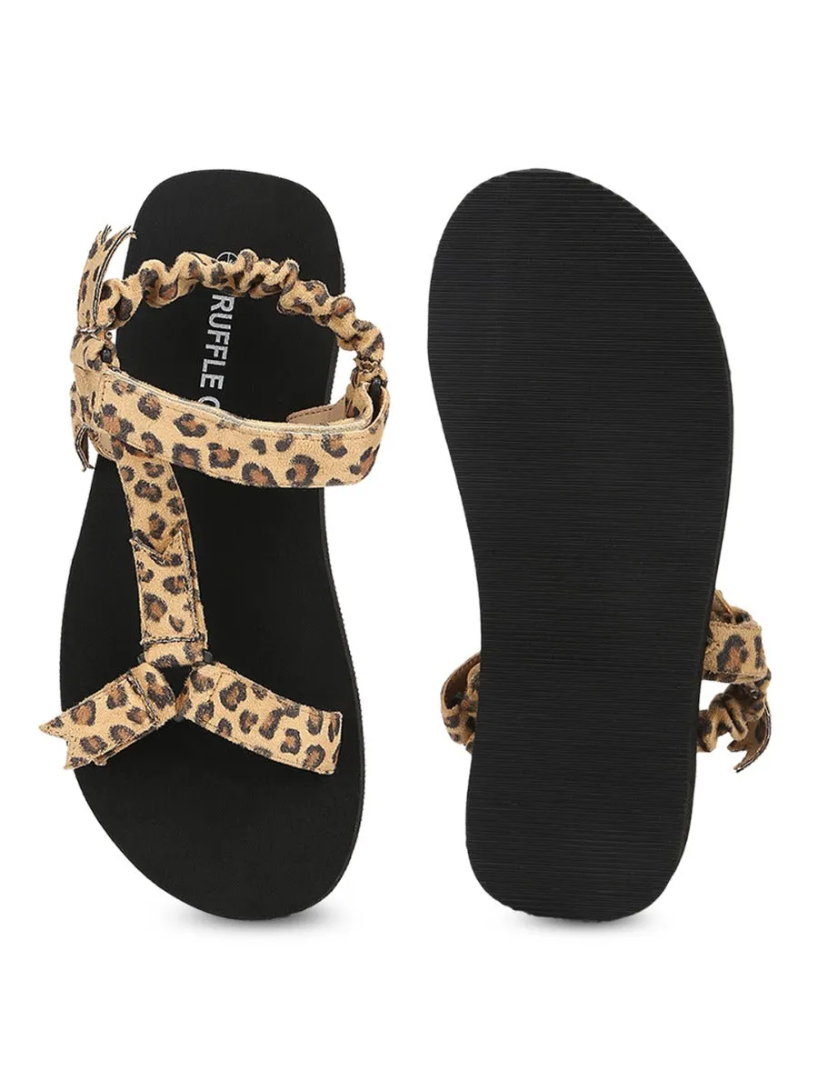 Leopard PU Printed Platform Sandals