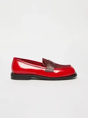 Loafers with ponyskin detail - Red