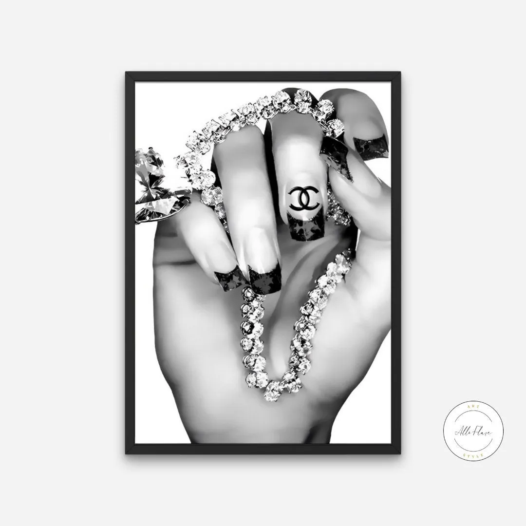 Luxury Designer Bling Bling Poster PRINTABLE ART, Luxury Designer Wall Art, Bad And Boujee, Hypebeast Poster, Black & White Wall Decor, Urban