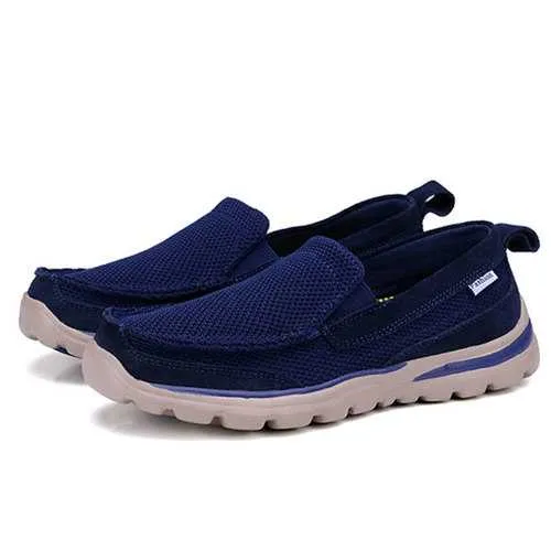 Men Slip On Breathable Mesh Soft Sole Flats Casual Sneakers