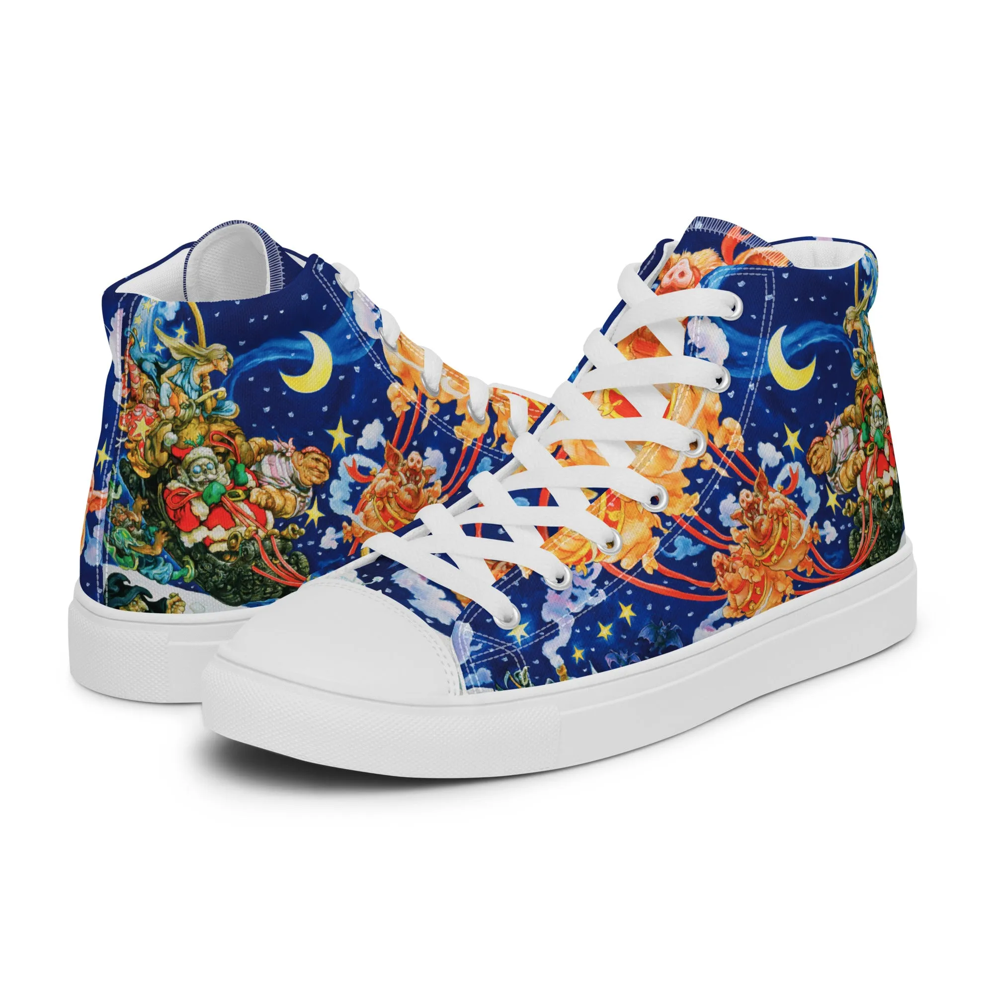 Men’s Hogfather High Top Canvas Shoes - Free Shipping *US SIZES SHOWN! USE CHART!