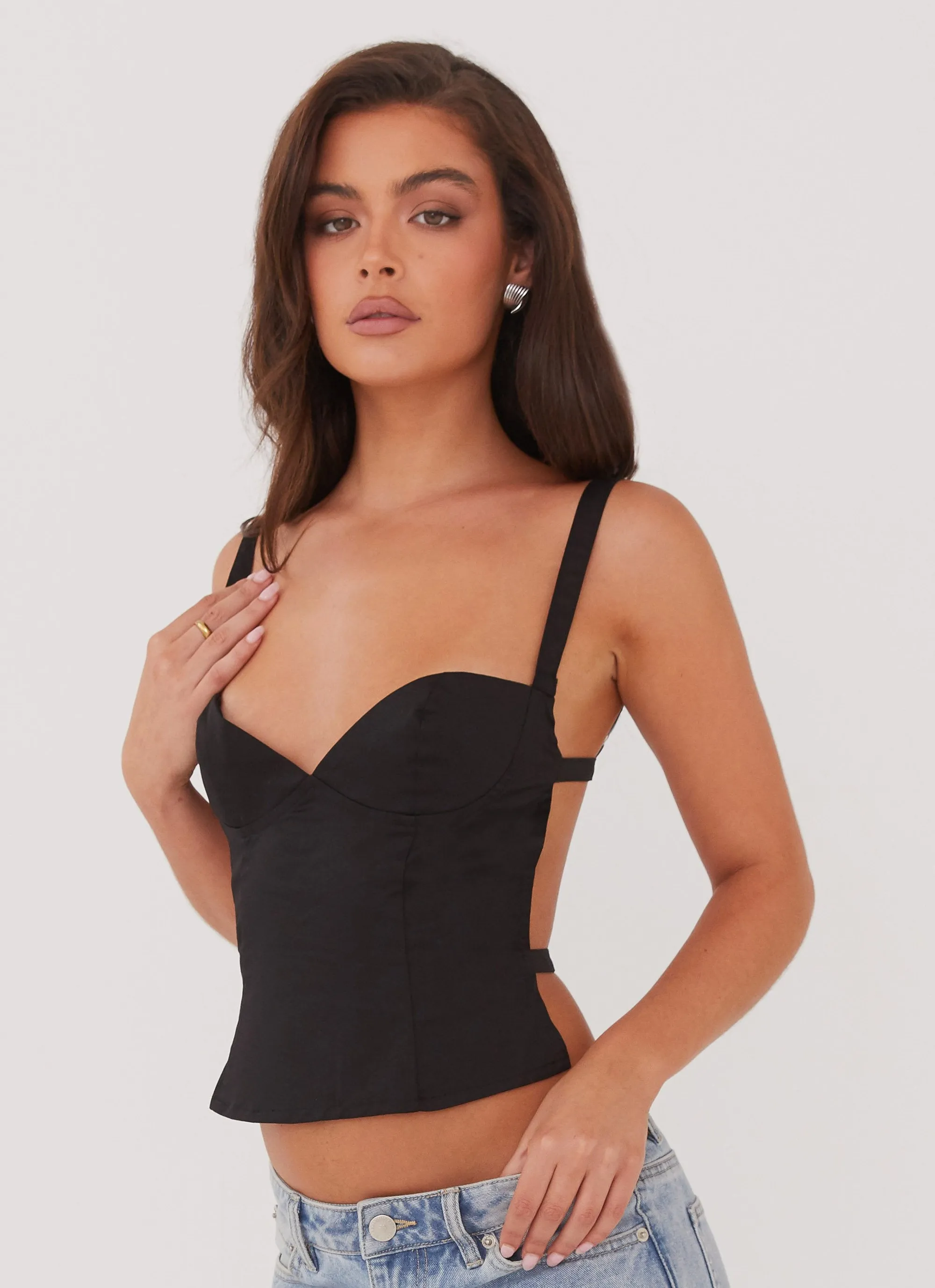 Naomi Backless Top - Black